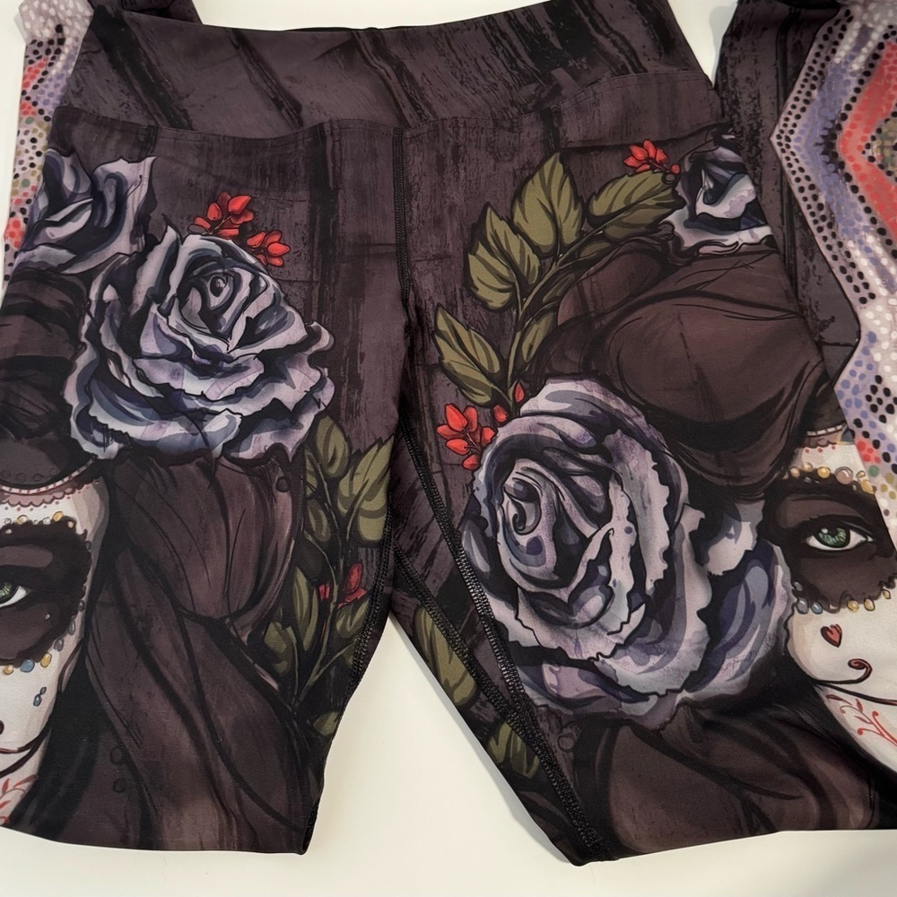 Dark Sugar Skull - Eagle Rock WERKSHOP® leggings size large - Picture 8 of 11